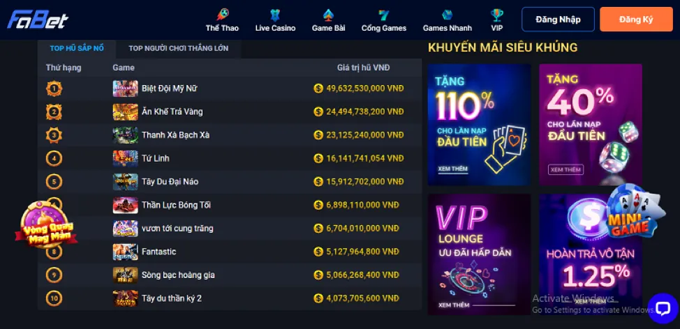Lợi ích thành viên VIP 33win39